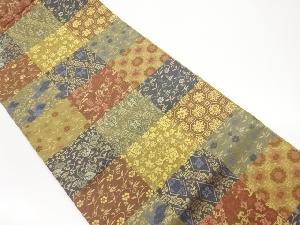 色紙に花唐草・蜀江文模様織出し袋帯